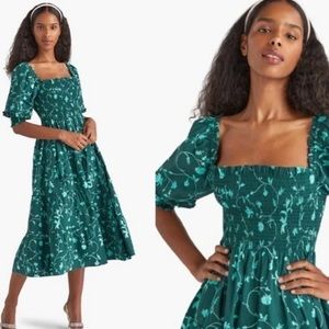 Hill House Home Nesli Nap Dress | Emerald Botanical